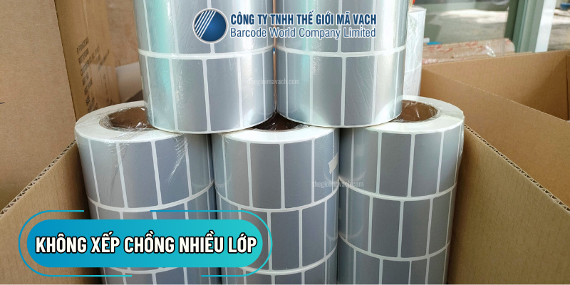 Giấy in mã vạch không nên xếp chồng nhiều lớp