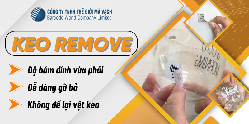 Keo dán giấy in mã vạch loại keo remove (keo gỡ được)