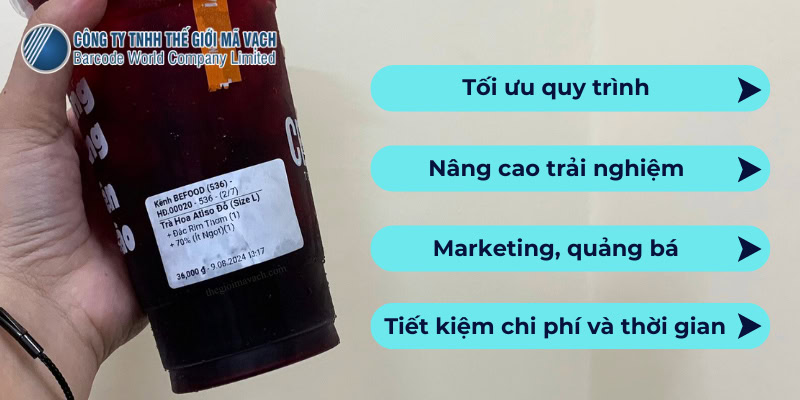 Sử dụng giấy in tem trà sữa mang lại nhiều lợi ích cho cửa hàng