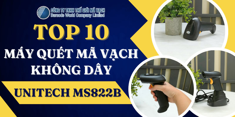 Máy quét mã vạch không dây Unitech MS822B Máy quét mã vạch không dây Unitech MS822B