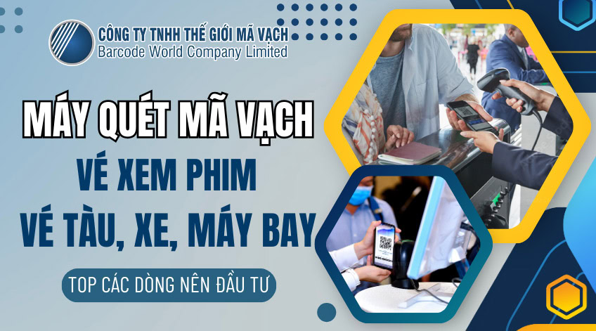 Máy quét mã vạch vé xem phim, vé tàu, xe, máy bay