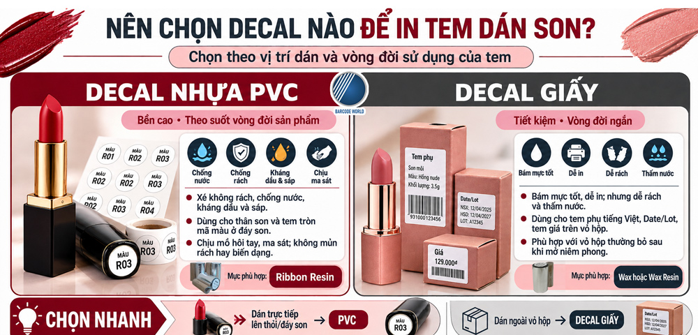 So sánh chất liệu decal PVC và decal giấy khi in tem son So sánh chất liệu decal PVC và decal giấy khi in tem son