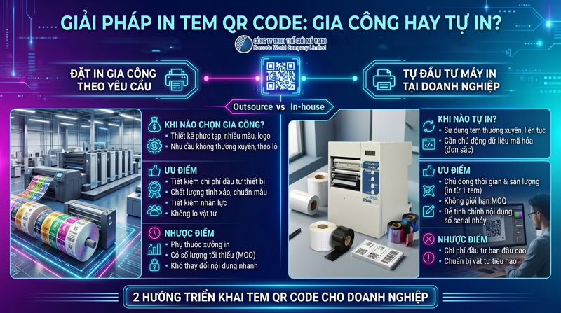 So sánh in gia công và tự đầu tư máy in tem Qr cho doanh nghiệp So sánh in gia công và tự đầu tư máy in tem Qr cho doanh nghiệp