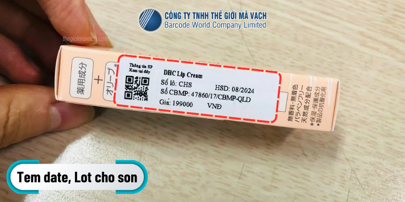 Tem date, lot, hạn sử dụng cho son