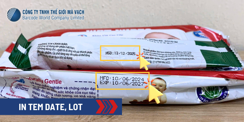 In tem date, lot trực tiếp thông tin lên bao bì sản phẩm