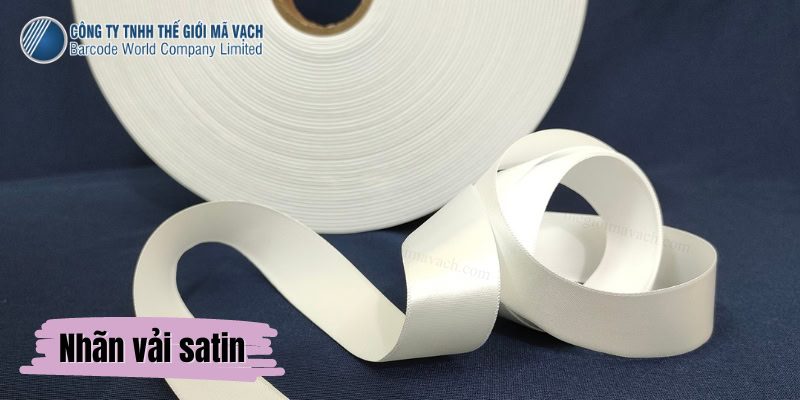 Tem nhãn vải satin dệt vân đoạn từ sợi tơ tằm, sợi viscose hoặc sợi polyester