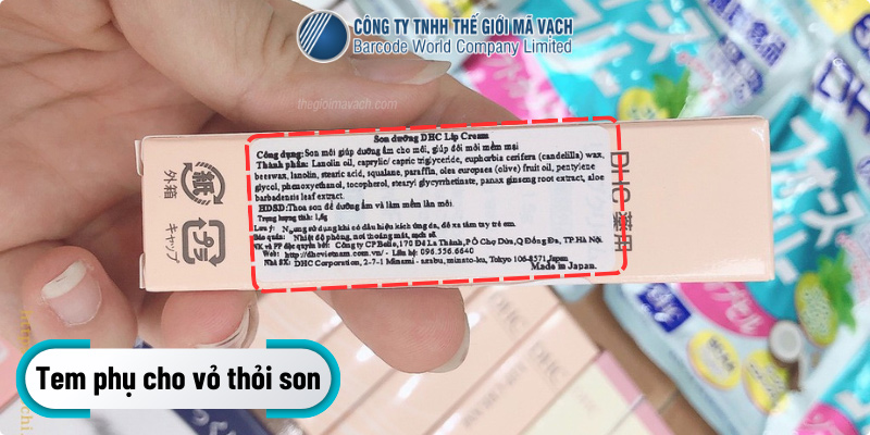 Tem phụ cho vỏ thỏi son