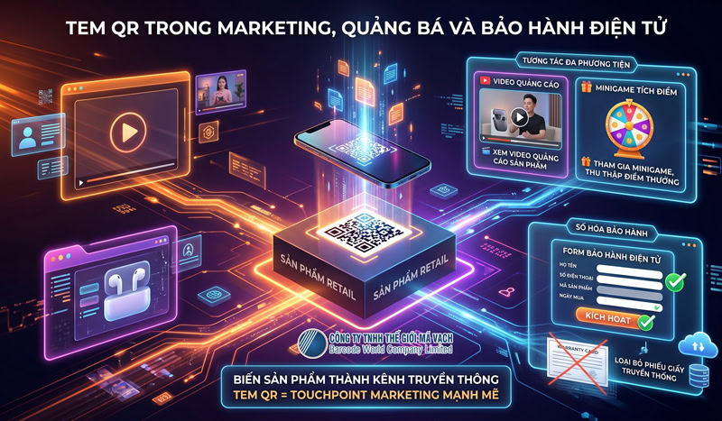 tem qr trong marketing Tem QR code trong quảng bá Marketing và bảo hành