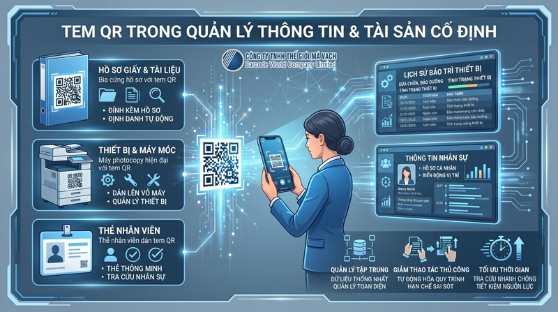 Tem QR code quản lý hồ sơ và tài sản cố định Tem QR code quản lý hồ sơ và tài sản cố định