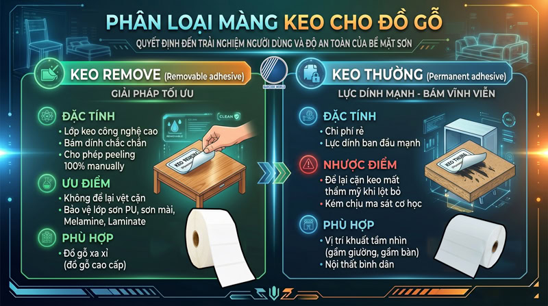 2 loại màng keo cho tem dán đồ gỗ nội thất 2 loại màng keo cho tem dán đồ gỗ nội thất