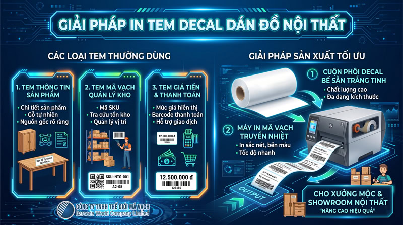 Giải pháp in tem dán đồ gỗ nội thất Giải pháp in tem dán đồ gỗ nội thất