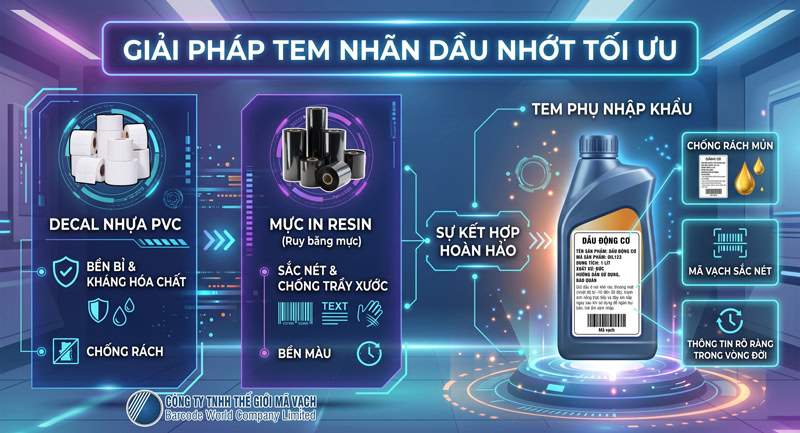 Giải pháp in tem nhãn dán dầu nhớt tối ưu Giải pháp in tem nhãn dán dầu nhớt tối ưu