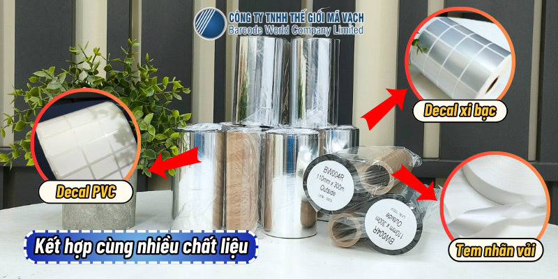 Mực in mã vạch Resin kết hợp cùng nhiều loại decal