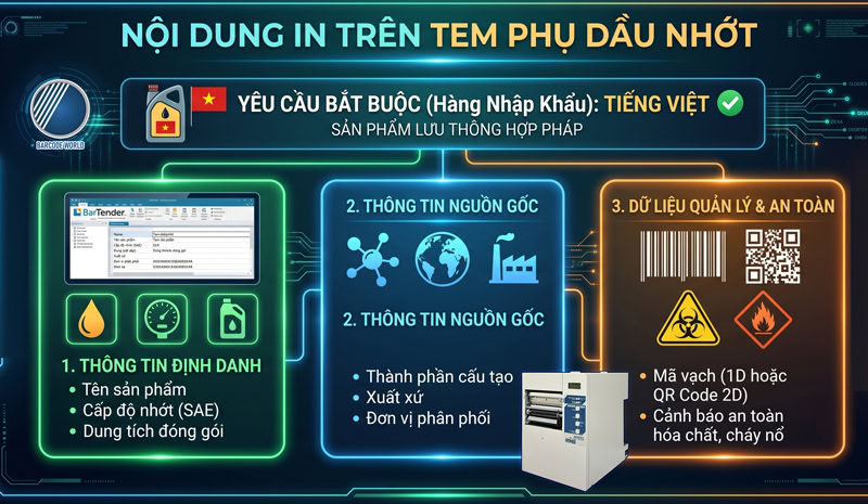Nội dung in trên tem phụ dầu nhớt Nội dung in trên tem phụ dầu nhớt