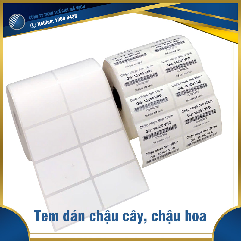 Tem dán chậu cây, chậu hoa