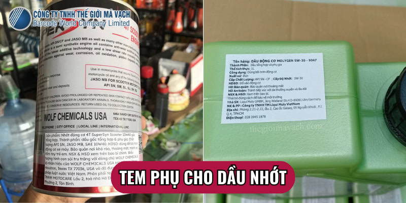 Tem phụ cho dầu nhớt do nhà phân phối in