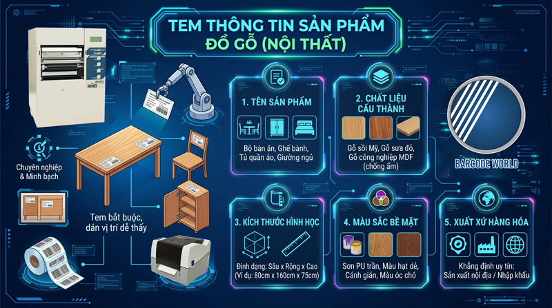Tem thông tin sản phẩm đồ gỗ nội thất Tem thông tin sản phẩm đồ gỗ nội thất