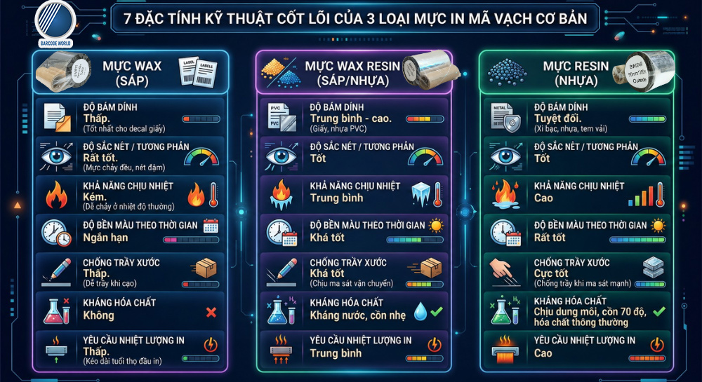 7 Đặc tính kỹ thuật cốt lõi của mực in mã vạch 7 Đặc tính kỹ thuật cốt lõi của mực in mã vạch