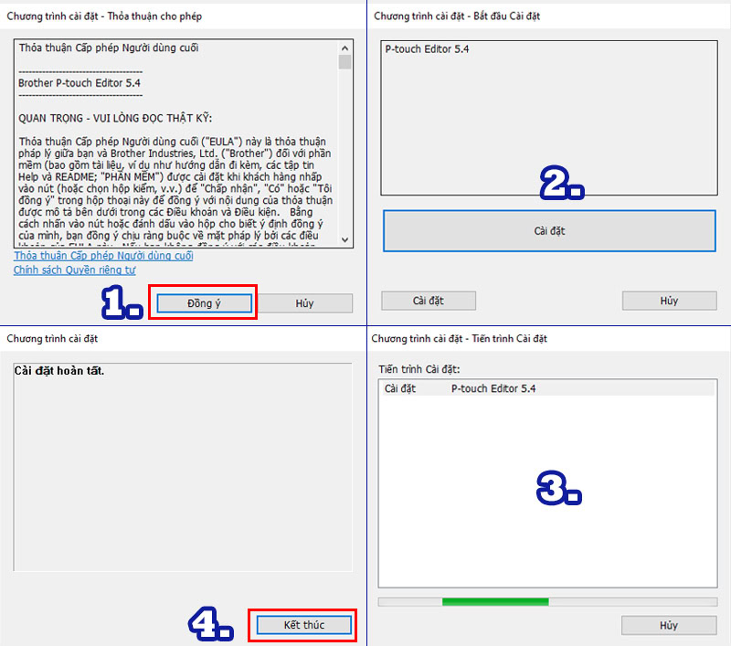 Cài đặt phần mềm P-Touch Editor