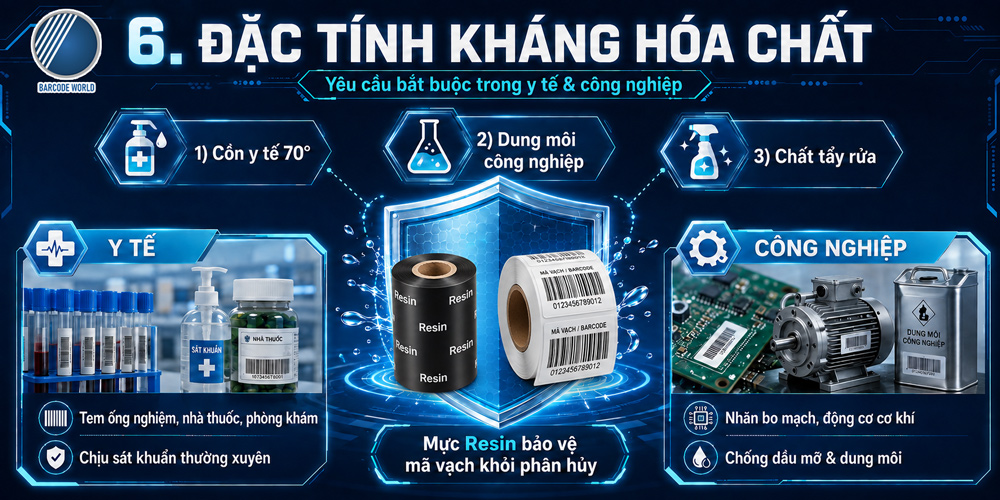 Đặc tính kháng hóa chất của mực Resin Đặc tính kháng hóa chất của mực Resin