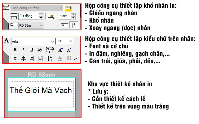 Giới thiệu thanh công cụ trong phần mềm P-Touch Editor (1)