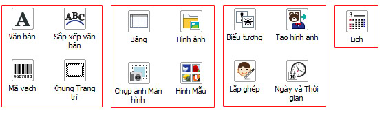 Giới thiệu thanh công cụ trong phần mềm P-Touch Editor (2)