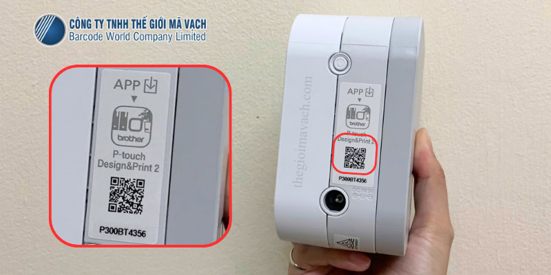 Quét mã Qr code trên thân máy để dẫn đến điểm tải app P-touch Design & Print 2