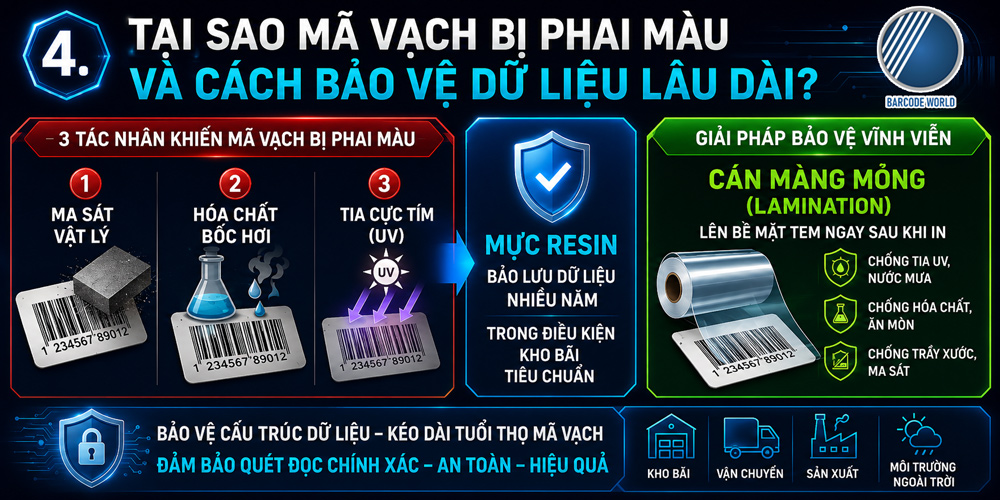 Nguyên nhân mã vạch bị phai màu và cách bảo vệ dữ liệu lâu dài Nguyên nhân mã vạch bị phai màu và cách bảo vệ dữ liệu lâu dài
