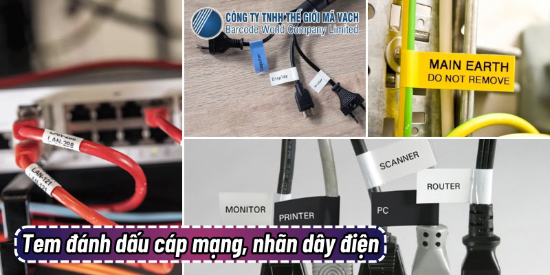 Tem đánh dấu cáp mạng, nhãn dây điện