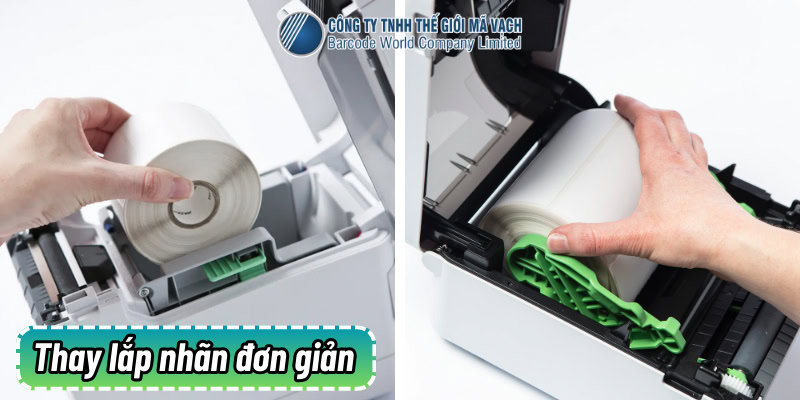 Thay lắp nhãn máy in Brother TD đơn giản