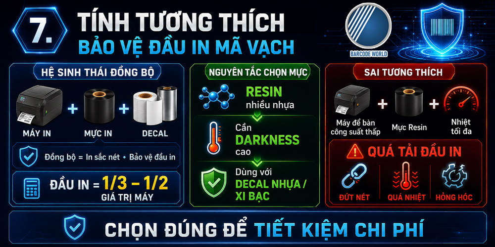 Tính tương thích của mực in, máy in và decal để bảo vệ đầu in mã vạch Tính tương thích của mực in, máy in và decal để bảo vệ đầu in mã vạch