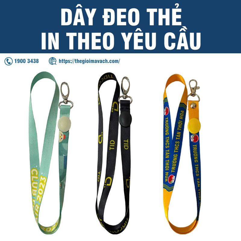 Dây đeo thẻ in theo yêu cầu đa dạng mẫu giá, giá rẻ