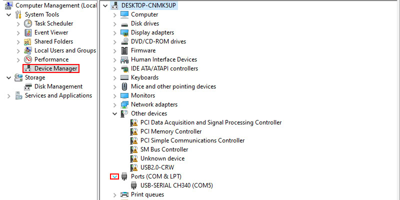 Chọn tab “Device Manager”