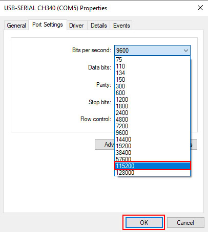 Chọn tab “Port Setting”