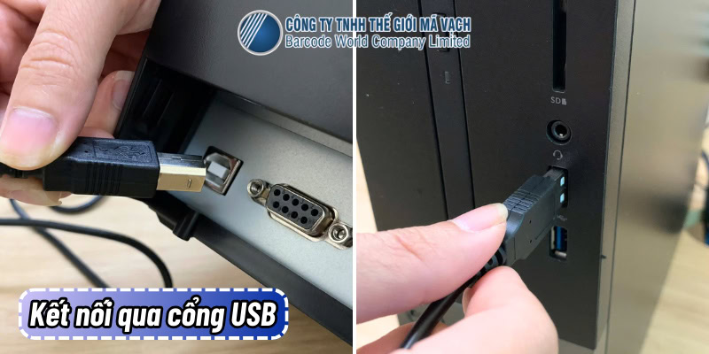 Kết nối máy in bill với máy tính, laptop qua cổng USB