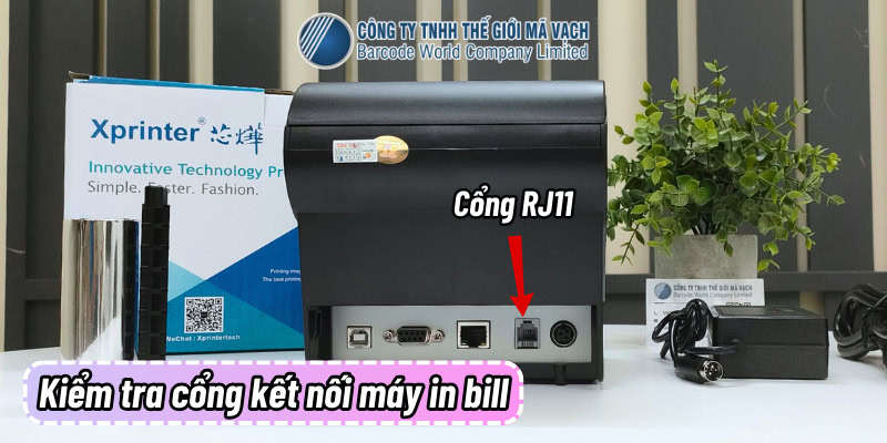 Cổng kết nối RJ11 của máy in bill nhiệt