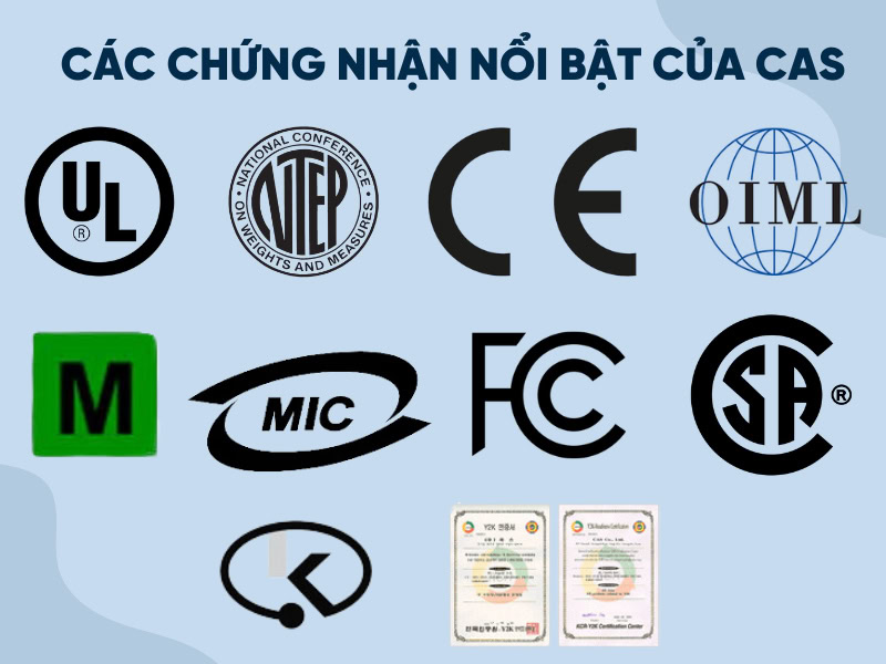 Các chứng nhận nổi bật của thương hiệu CAS