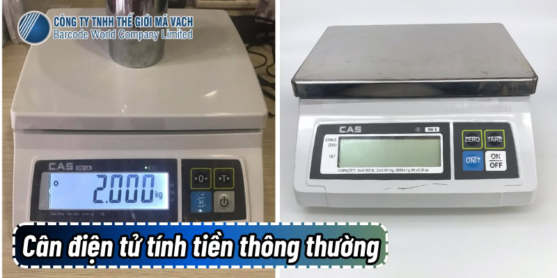 Cân điện tử tính tiền thông thường phục vụ cho nhu cầu cân đo cơ bản