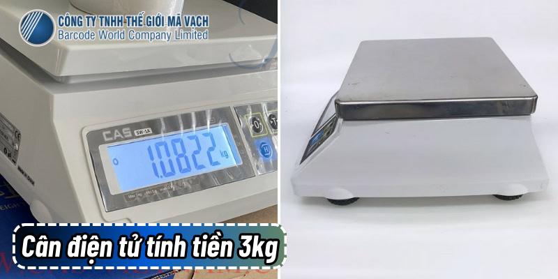 Cân điện tử tính tiền 3kg có thiết kế nhỏ gọn