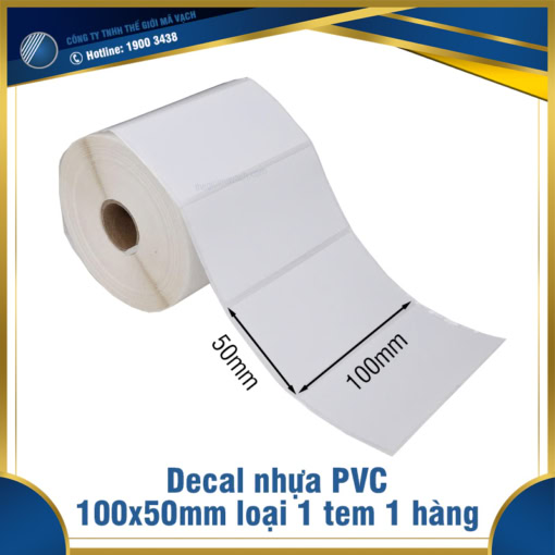 Decal nhựa PVC 100x50mm loại 1 tem 1 hàng