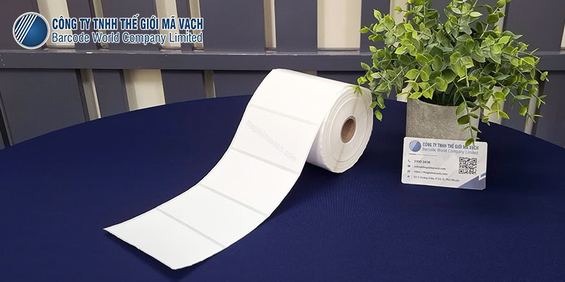 Decal nhựa PVC 100x50mm loại 1 tem 1 hàng không thấm nước