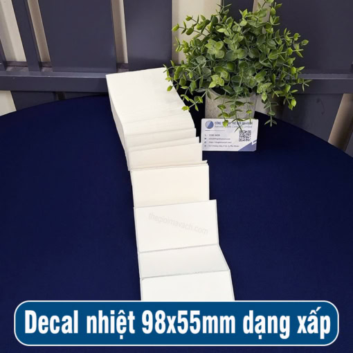 Decal tem in nhiệt 98x55mm dạng xấp giá rẻ