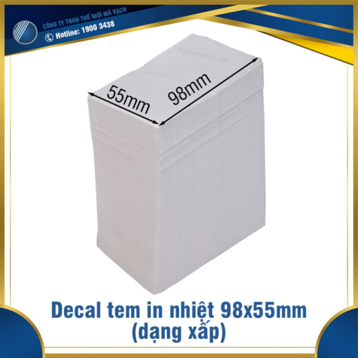 Decal tem in nhiệt 98x55mm dạng xấp