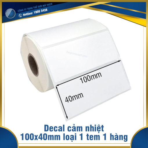 Decal tem in nhiệt 100x40mm loại 1 tem 1 hàng