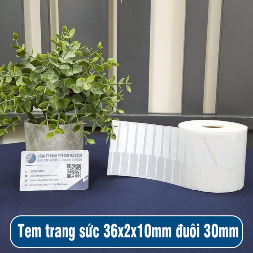 Tem trang sức 36x2x10mm (72x10mm) đuôi 30mm giá rẻ