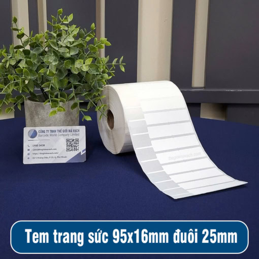 Tem trang sức 95x16mm đuôi 25mm