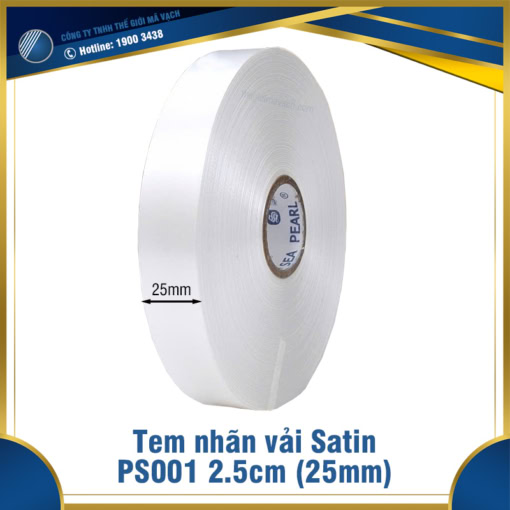 Tem nhãn vải Satin PS001 2.5cm (25mm)