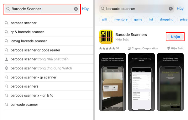 Tìm kiếm và tải "Barcode Scanner" về điện thoại