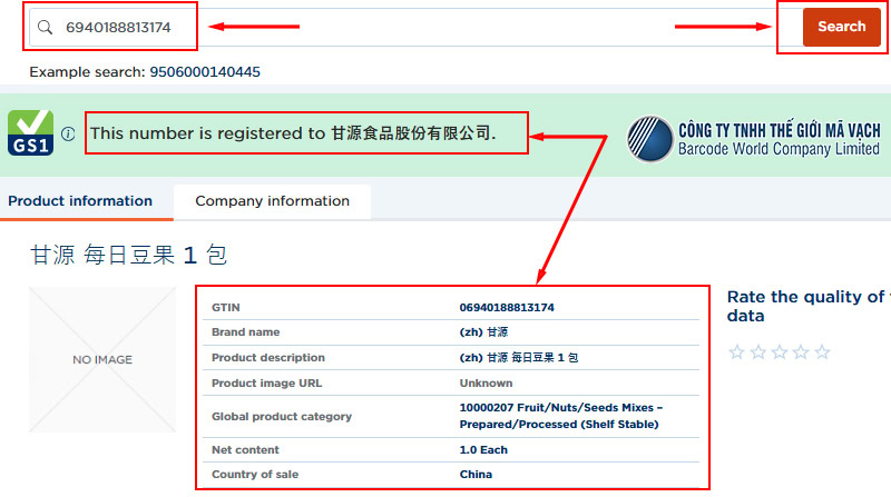 Check mã vạch hàng Trung Quốc qua trực tuyến qua website của GS1