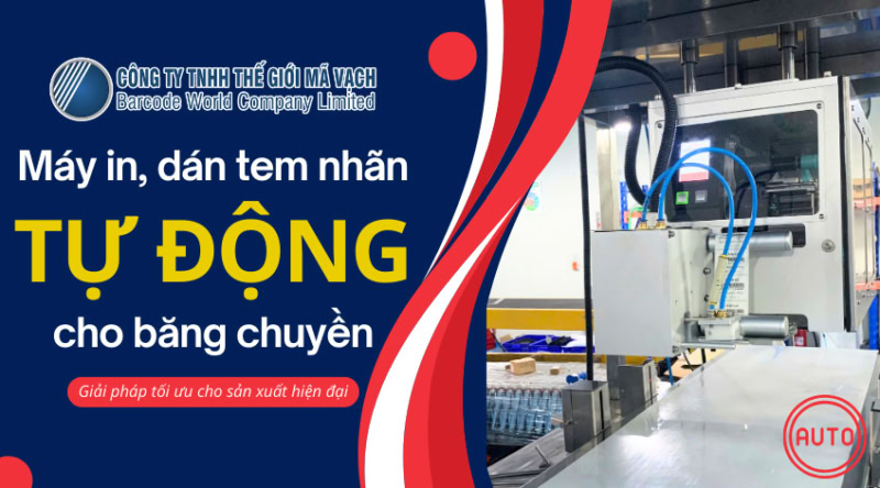 Máy in, dán tem nhãn tự động cho băng chuyền